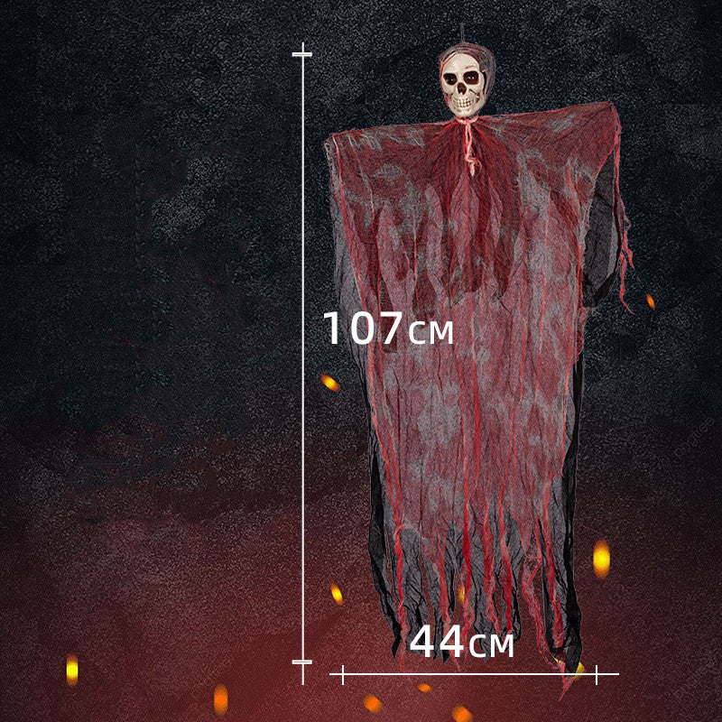 Halloween Hanging Ghost Pendant Dyed Blood Horror Skull Pendants For Halloween Party Patio Lawn Window House Decoration