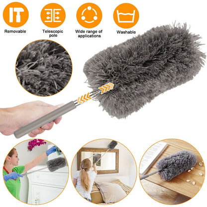 Adjustable Soft Microfiber Feather Duster Dusting Brush Household Cleaning Tool