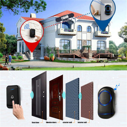 Wireless Door Bells Waterproof 1000ft Long Range Plug In Home Cordless Doorbell