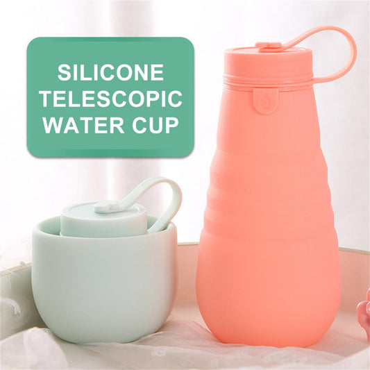 500ml Portable Retractable Silicone Cups Foldable Collapsible Water Bottle Outdoor Travel Drinking Cup For Camping Drinkware Kitchen Gadgets In Summer