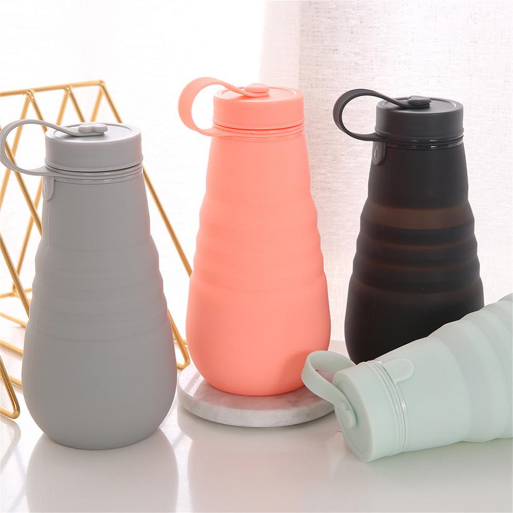 500ml Portable Retractable Silicone Cups Foldable Collapsible Water Bottle Outdoor Travel Drinking Cup For Camping Drinkware Kitchen Gadgets In Summer