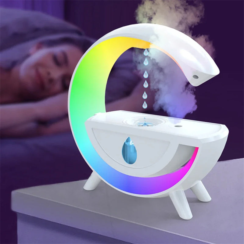 RGB Night Light Water Droplet Sprayer Air Humidifier 350ml