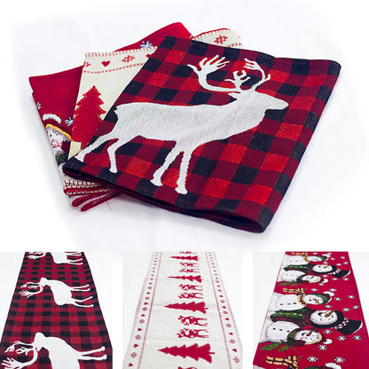 Christmas Elk Snowman Table Runner Decorations