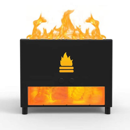 Flame Humidifier 3D Fire Flame With Salt Stone Simulated Fireplace