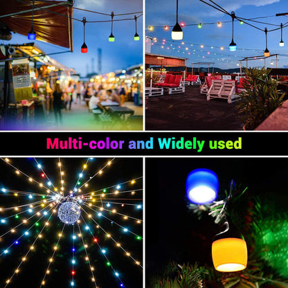 41FT LED Outdoor Fairy String Light Hanging Bulb Waterproof Garden Decor Plug In