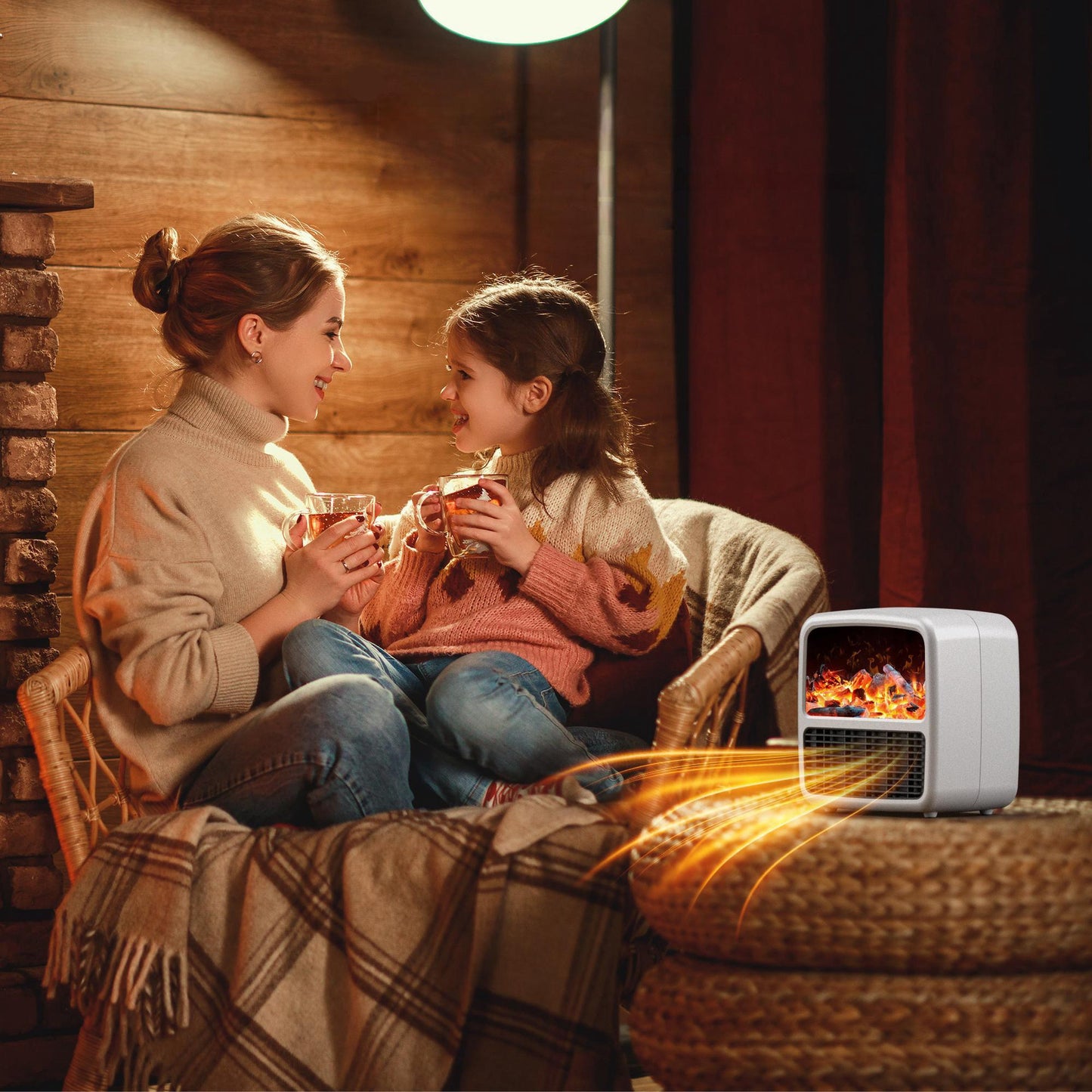 Electric Space Heater, Indoor Small Winter Air Heater