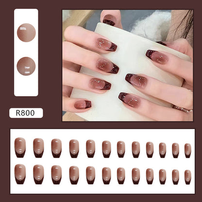 Spring And Summer New Product Simple French Retro Small Fresh Manicure Wearable Nail Patches Wholesale Ladies Only 24 Pieces