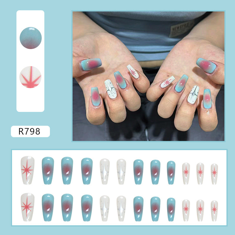 Spring And Summer New Product Simple French Retro Small Fresh Manicure Wearable Nail Patches Wholesale Ladies Only 24 Pieces