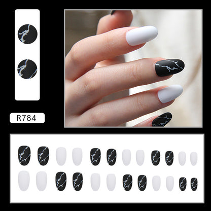 Spring And Summer New Product Simple French Retro Small Fresh Manicure Wearable Nail Patches Wholesale Ladies Only 24 Pieces