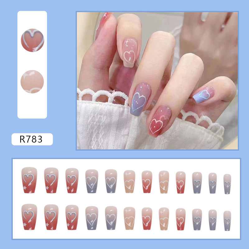 Spring And Summer New Product Simple French Retro Small Fresh Manicure Wearable Nail Patches Wholesale Ladies Only 24 Pieces