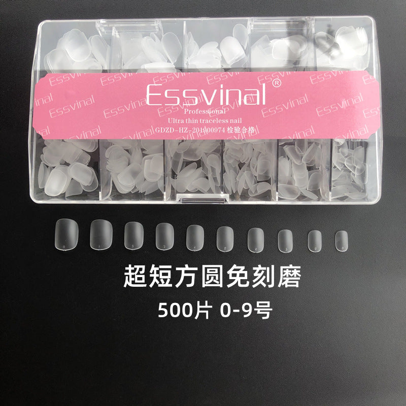 Nails Japanese And Korean Style Manicure Ultra-thin Seamless Short Oval Fake Nail Patches Ultra-short Square And Round Wear Nails Wholesale