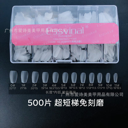 Nails Japanese And Korean Style Manicure Ultra-thin Seamless Short Oval Fake Nail Patches Ultra-short Square And Round Wear Nails Wholesale