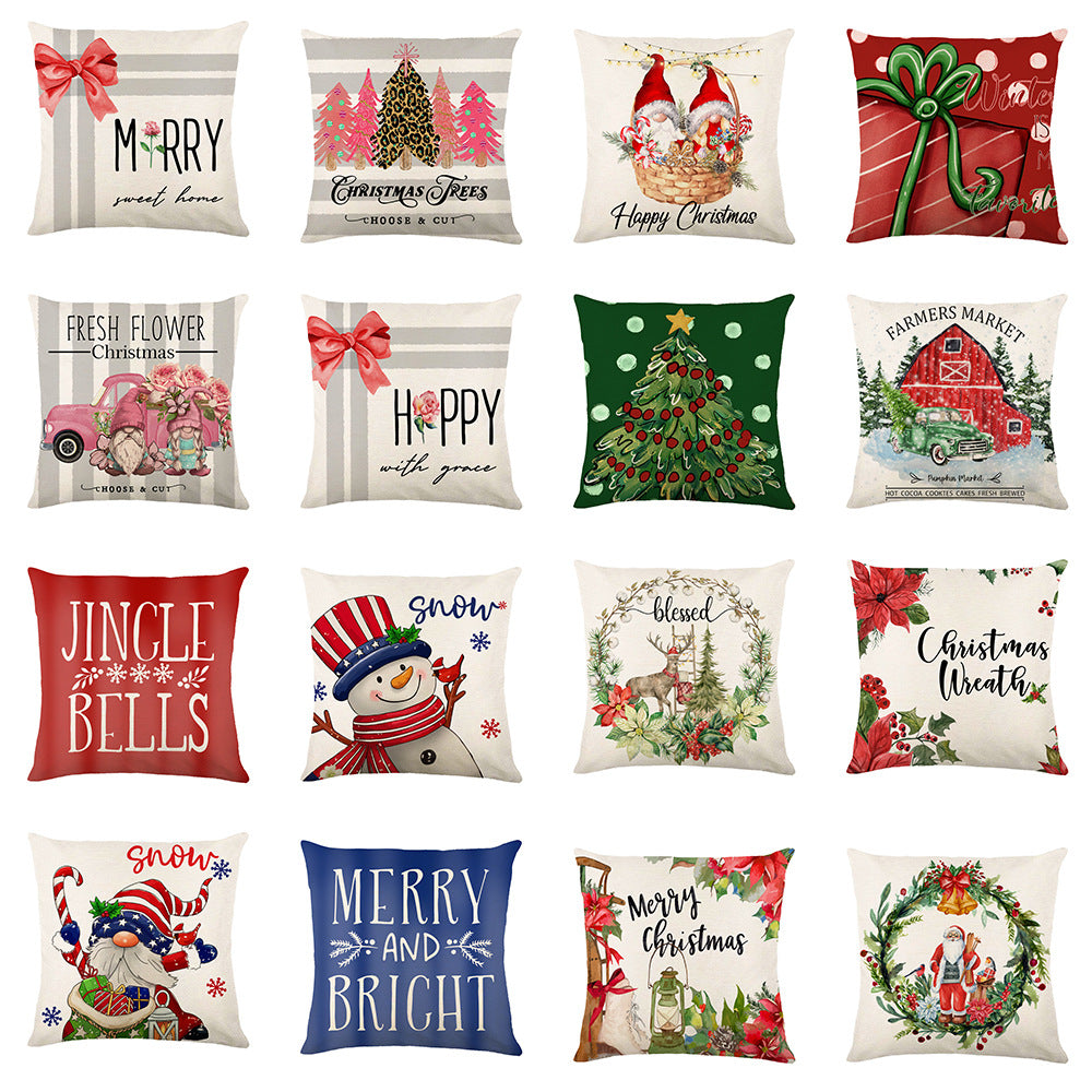 Christmas Decorations Pillow Covers Sofa Square Throw