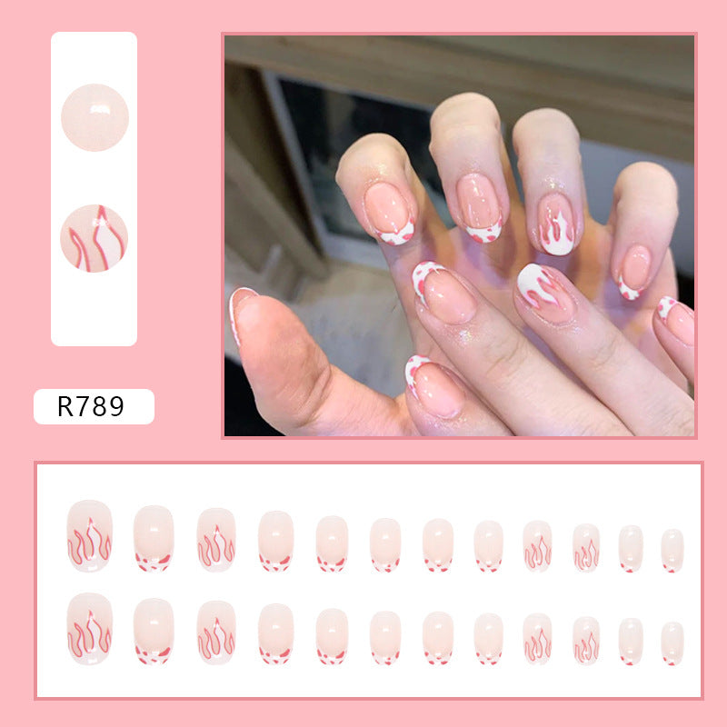 Spring And Summer New Product Simple French Retro Small Fresh Manicure Wearable Nail Patches Wholesale Ladies Only 24 Pieces