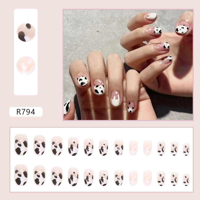 Spring And Summer New Product Simple French Retro Small Fresh Manicure Wearable Nail Patches Wholesale Ladies Only 24 Pieces