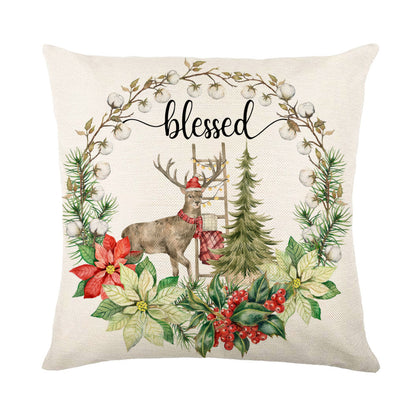 Christmas Decorations Pillow Covers Sofa Square Throw