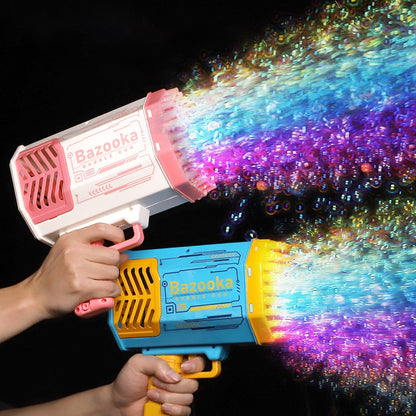 Bubble Gun Machine 69 Holes, Automatic Blower With Light Toys For Kids