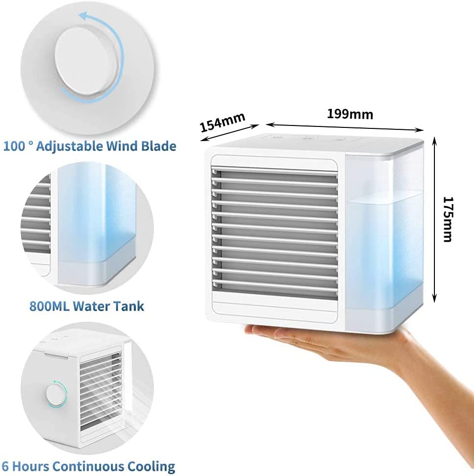 3 In 1 Portable Air Conditioners, Evaporative Air Cooler USB Charging