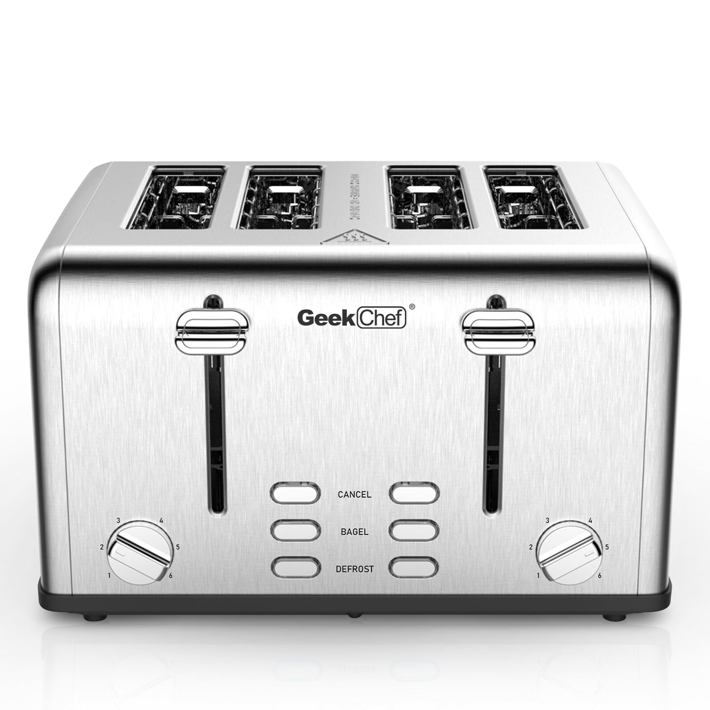 Geek Toaster 4 Slice, Extra-Wide Slot Dual Control Panels Of Bagel