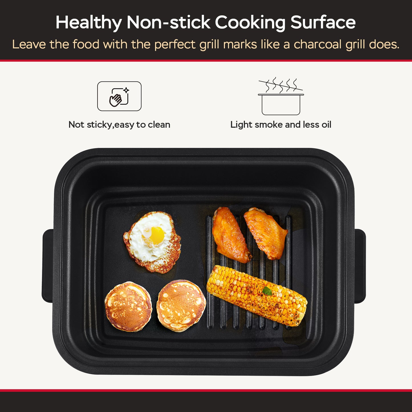 Geek 7 In 1 Air Fry, Roast, Bake, Portable 2 In 1 Indoor Tabletop Grill & Griddle