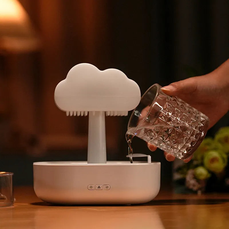 Rain Cloud Night Light Humidifier, Raining Drop Sound And 7 Color Led Light