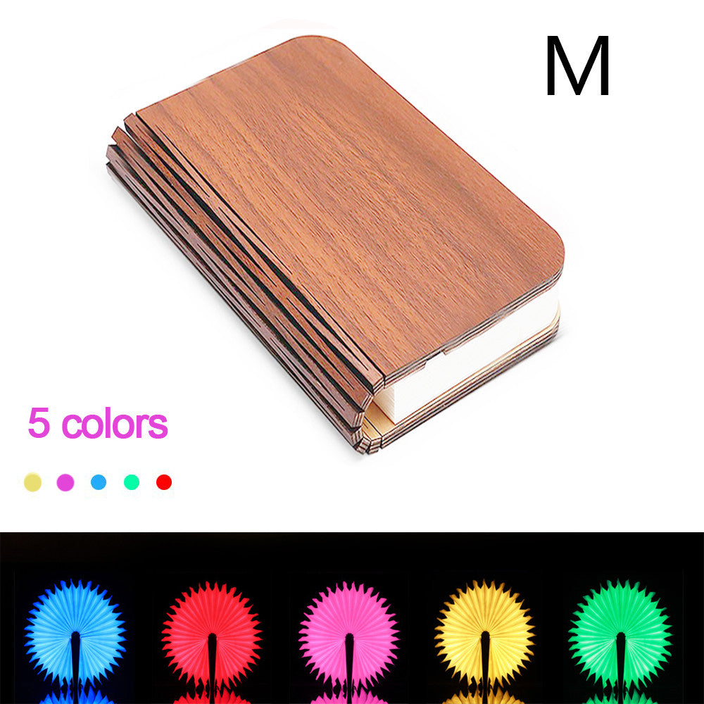 Turning And Folding LED Wood Grain Book Light