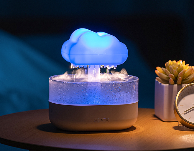 Rain Cloud Humidifier Water Drip 200ML, Essential Oils Aroma Diffuser