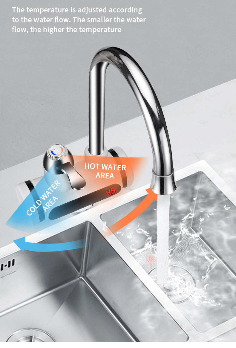 Electric Water Heater Temperature Tap Display Cold Heating Faucet