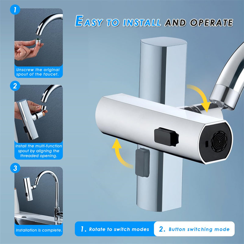 Faucet Waterfall Outlet Splash Rotating Bubbler